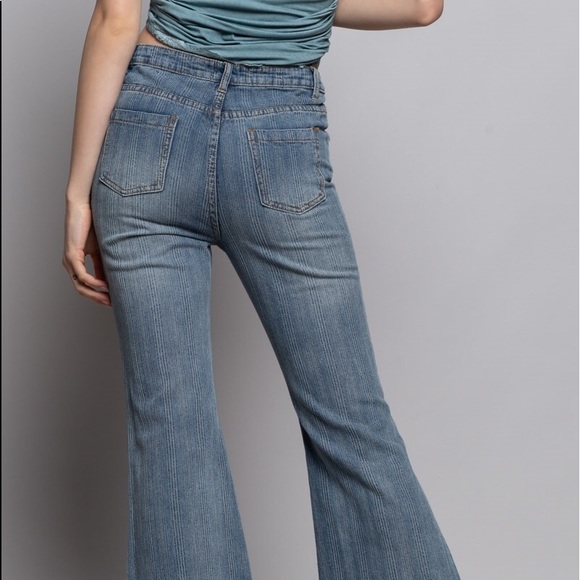 POL FRAYED CROP HI LO DISTRESSED JEANS - Picture 15 of 16